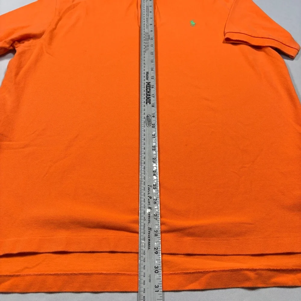 Polo Ralph Lauren Polo Mens XL Orange Green Pony Logo Short Sleeve Pique Shirt